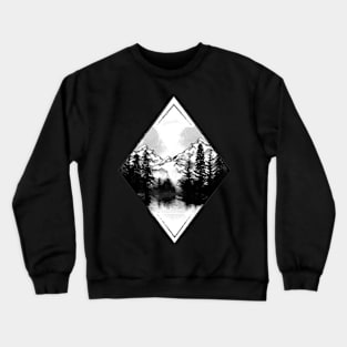 diamond pattern mountain Crewneck Sweatshirt